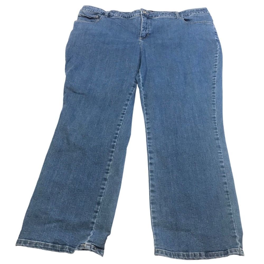 Lee Classic fit blue jean women 24W Medium High rise stretch straight leg Plus‎